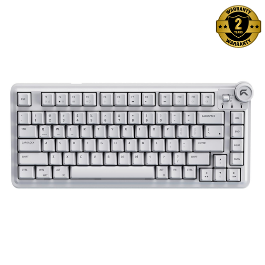 Cybeart Nighthawk 75 - TKL Tri-Mode Wireless RGB Gaming Keyboard - White