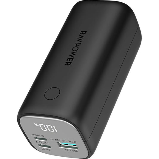 RavPower RP-Pb208 Mini 14000mAh PD 30W 3-Port Portable Power Bank Black Global Version - Black