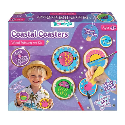 Bloomingo Coastal Coasters Wood Painting Art Kit