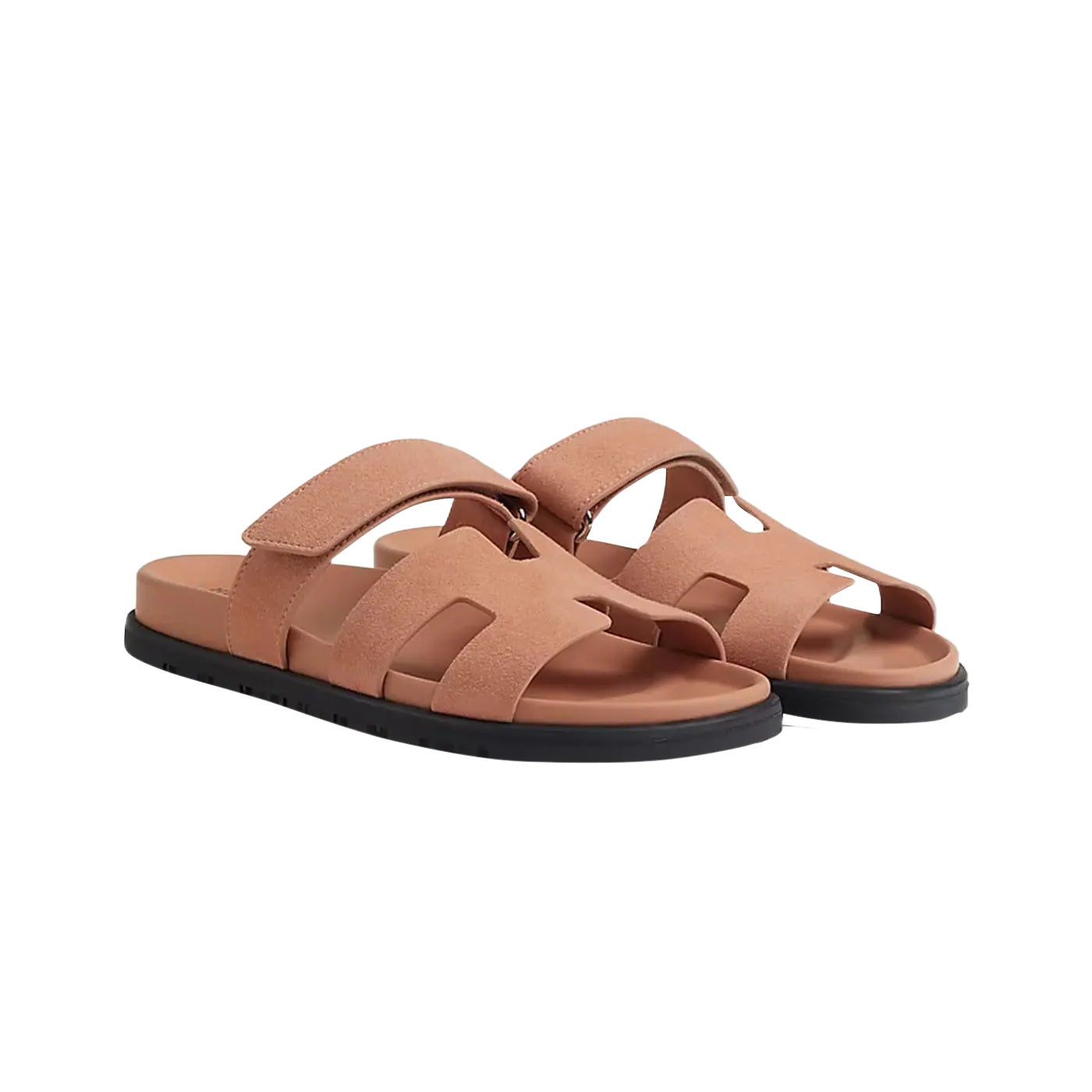 Hermes Chypre Sandals "Nude Pink Suede" - 37 EU