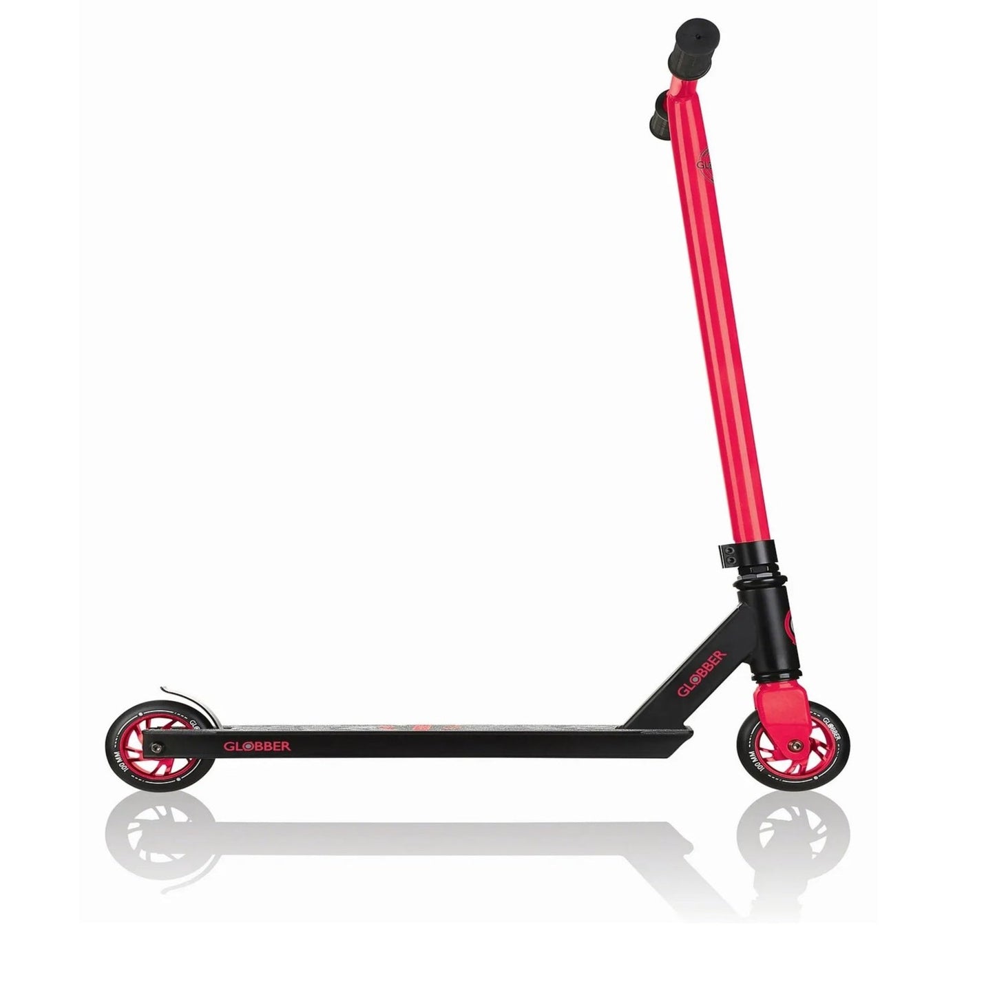 Globber - GS 360 Stunt Scooter for Ages 6+ - Reinforced Metal Frame, Anti-Slip Wide Deck, Aluminum, Black & Red