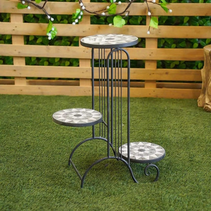 Danube Home & Kitchen 3-Tier Metal/Mosaic Planter