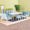 Danube Home & Kitchen Almaaz 9-Seater Outdoor Sofa Cum Dining Set - Blue