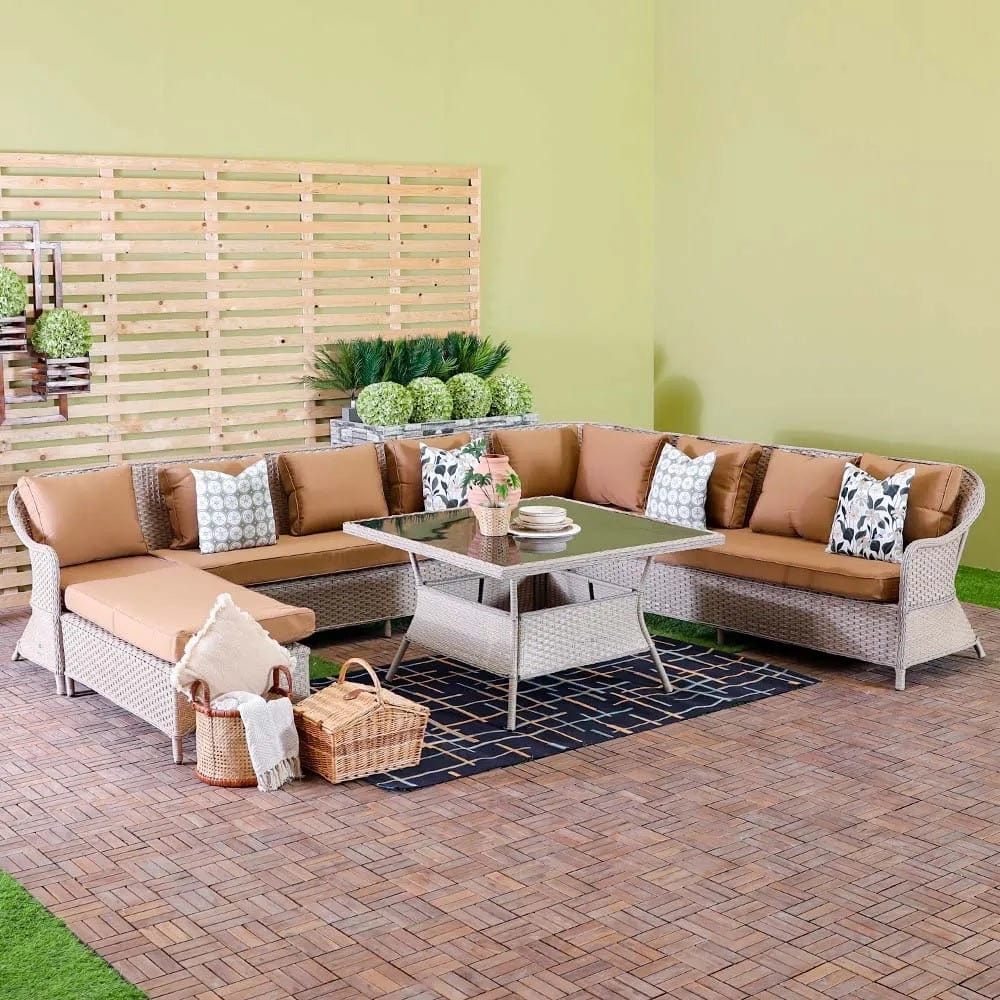 Danube Home & Kitchen Alvea 7-Seater Outdoor Luxury Sofa Set