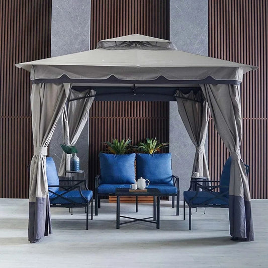 Danube Home & Kitchen Delight Steel Gazebo - Grey