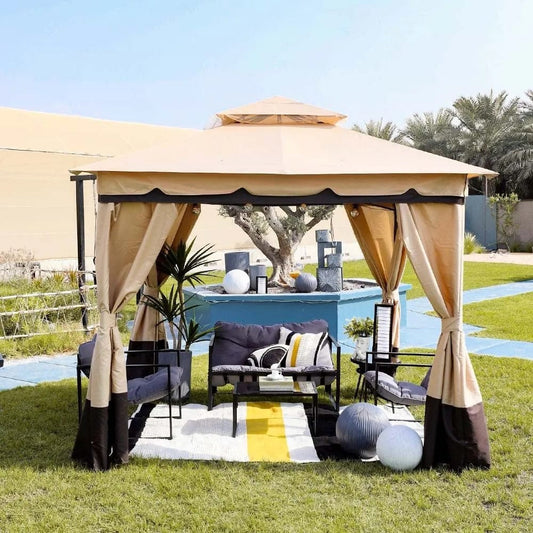 Danube Home & Kitchen Delight Steel Gazebo - Sand