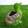 Danube Home & Kitchen Duck Planter Flocked With Green