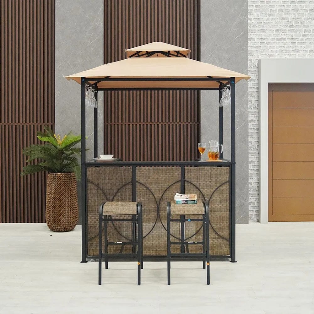 Outdoor bar deals set with canopy