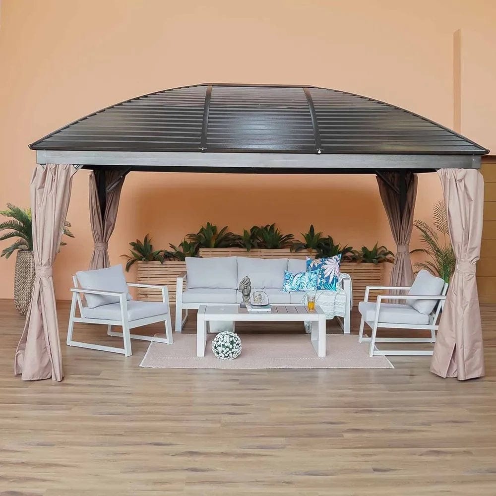 Danube Home & Kitchen New Montero Metal Gazebo - Brown