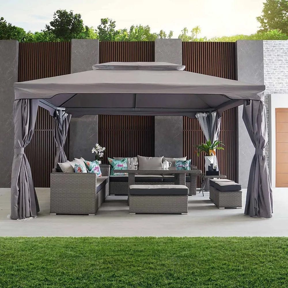 Danube Home & Kitchen Roma Aluminium Gazebo - Grey