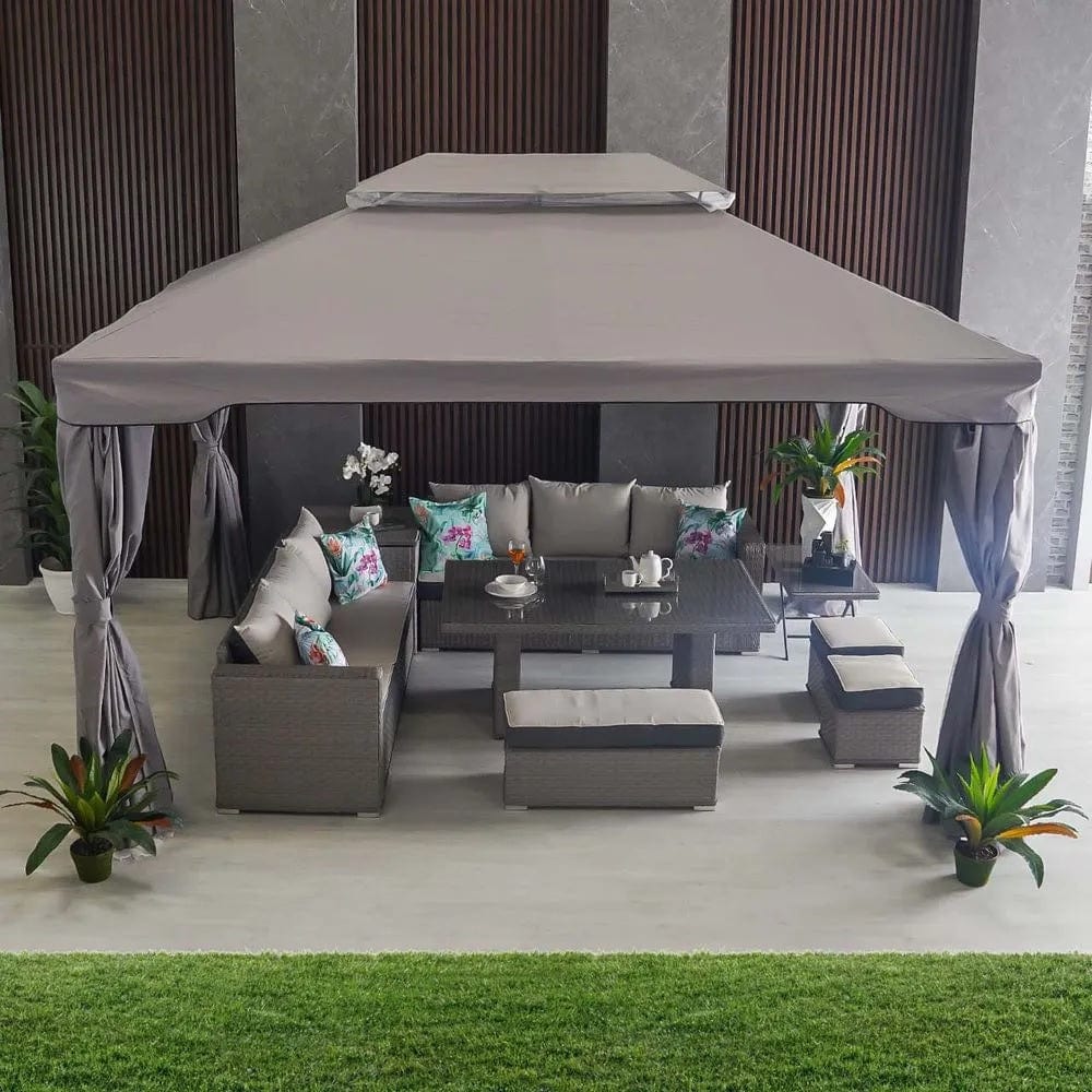 Danube Home & Kitchen Roma Aluminium Gazebo - Grey