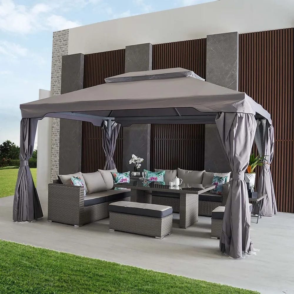 Danube Home & Kitchen Roma Aluminium Gazebo - Grey