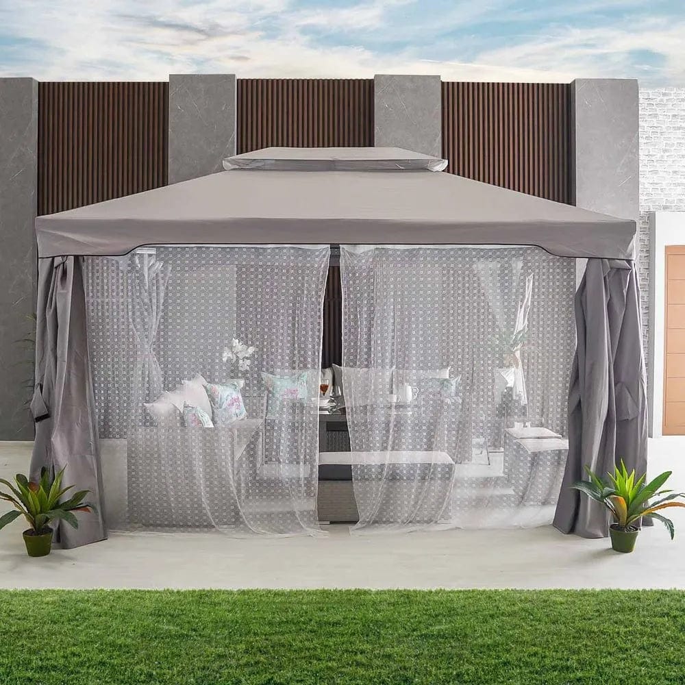 Danube Home & Kitchen Roma Aluminium Gazebo - Grey