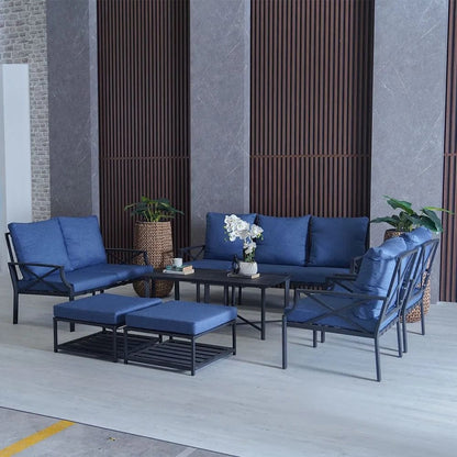 Danube Home & Kitchen Torino Sofa Set - Blue