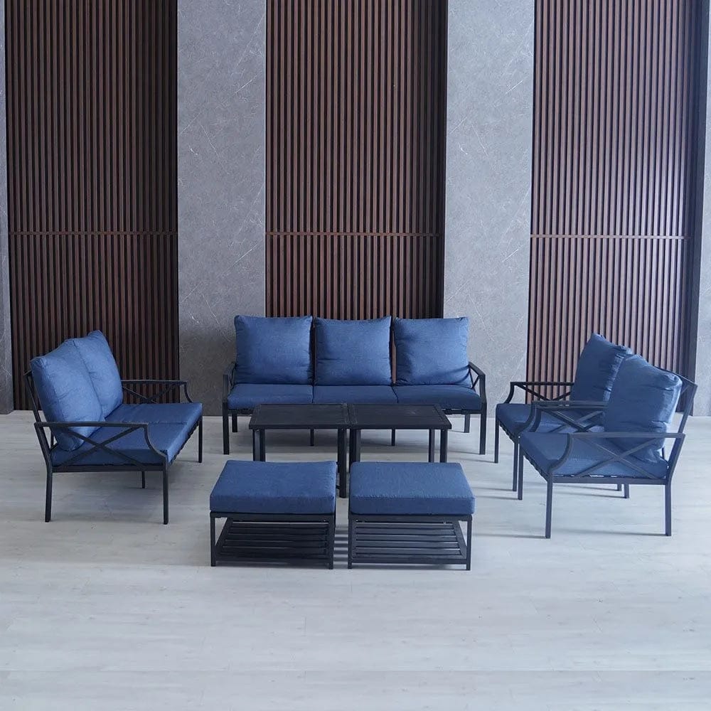 Danube Home & Kitchen Torino Sofa Set - Blue