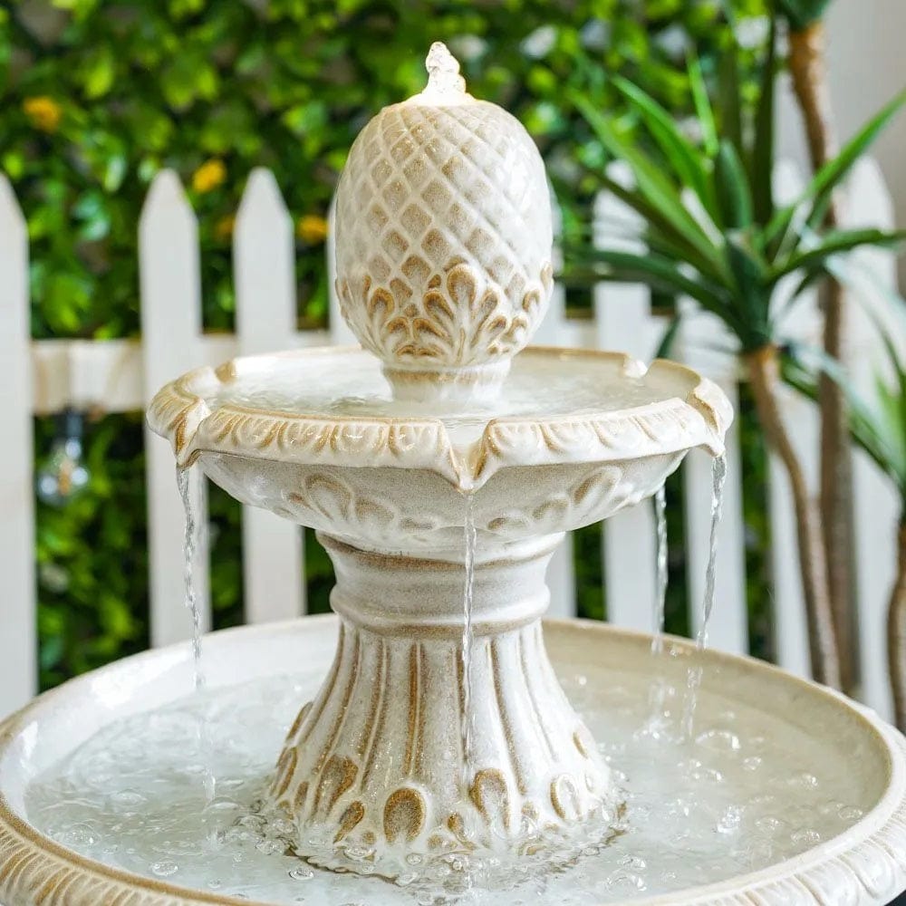 Danube Home & Kitchen Two Tier Ceramic Fountain