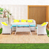 Danube Home & Kitchen Venus 5-Seater Outdoor Sofa Set - White
