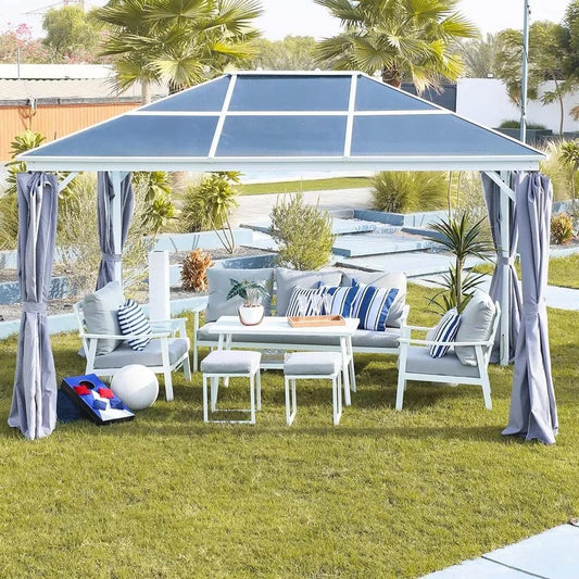 Danube Home & Kitchen Veora Gazebo - White