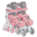 Globber - 2 IN 1 Learning Inline Skates, Durable, Comfy Boots, And High-quality Wheels, 5 Years+, 60 x 44.5 x 31.5 cm - Pastel Pink