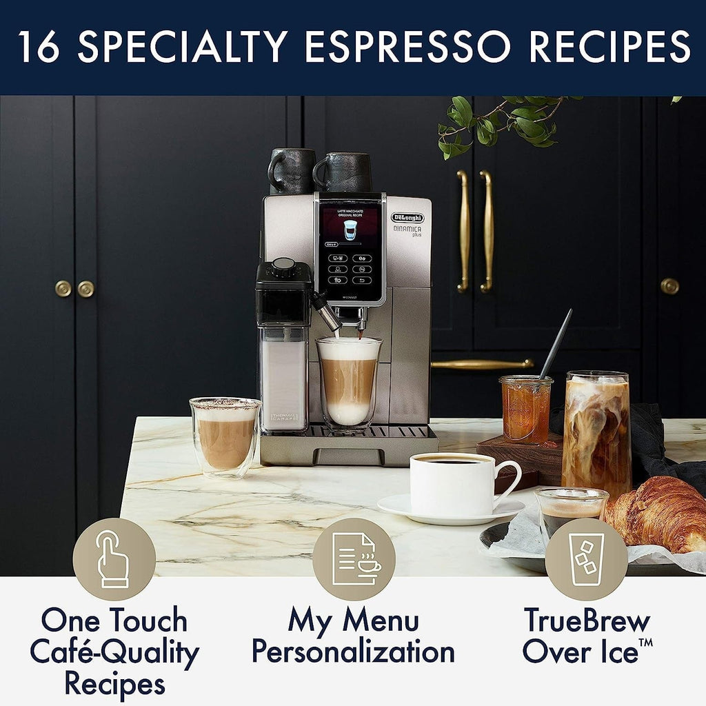 De'Longhi Home & Kitchen DeLonghi Dinamica Plus Fully Automatic Coffee Machine - Titanium