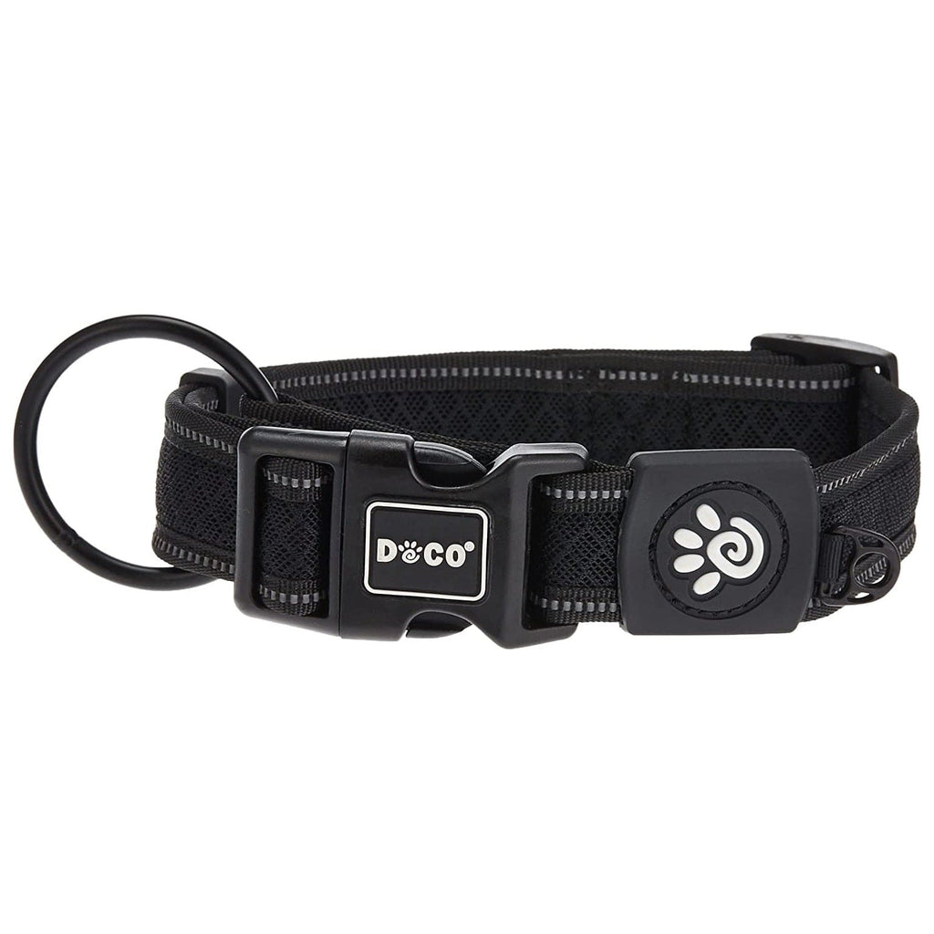 Doco Pet Supplies Doco Athletica Low Strain Mesh Collar Reflective - Black - Large