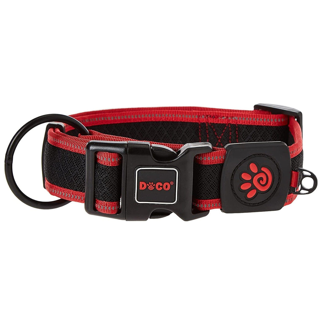 Doco Pet Supplies Doco Athletica Low Strain Mesh Collar Reflective - Red - XL