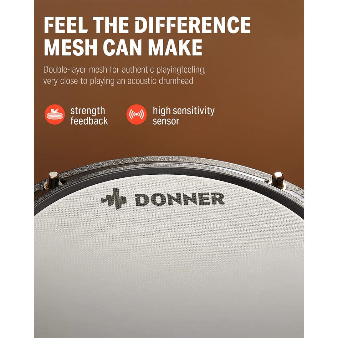 Donner drum kits Donner - DED-80P 5 Drums 3 Cymbals with Drum Throne/ Sticks - EC6756