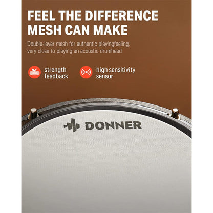 Donner drum kits Donner - DED-80P 5 Drums 3 Cymbals with Drum Throne/ Sticks - EC6756