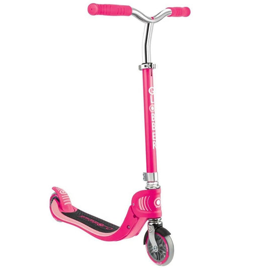 Globber - Flow 125 Foldable Scooter, Integrated Folding System, EVA Foam Grip, Smooth Wheels, 5 Years+, L 72.0 x B 43.9 x H 81.0 cm - Fuchsia