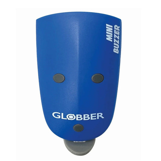 Globber - Mini Buzzer - Navy Blue, 5+ Years, 15 Sounds & LED Light, Silicone Strap for Bike/Scooter, Battery-Powered, L8xB4xH18cm