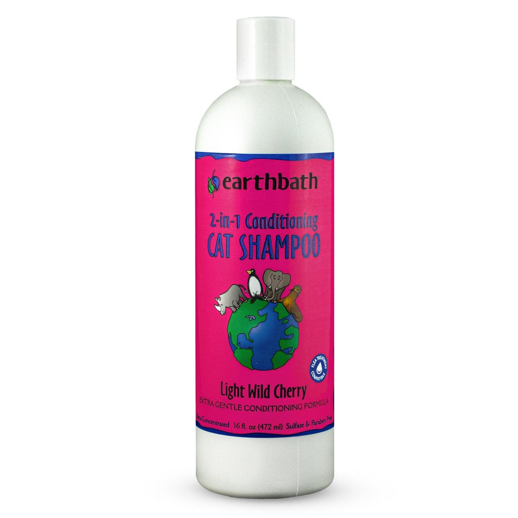 earthbath Pet Supplies earthbath® 2-in-1 Conditioning Cat Shampoo, Light Wild Cherry, 16 oz