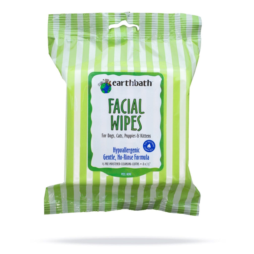 earthbath Pet Supplies earthbath® Facial Wipes, Cucumber Melon, 25 Re-Sealable Package