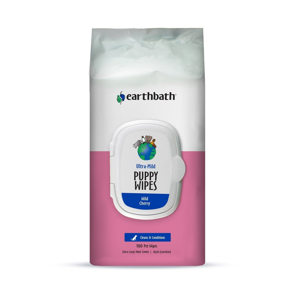 earthbath Pet Supplies earthbath® Ultra-Mild Puppy Wipes, Wild Cherry, 100 Wipes