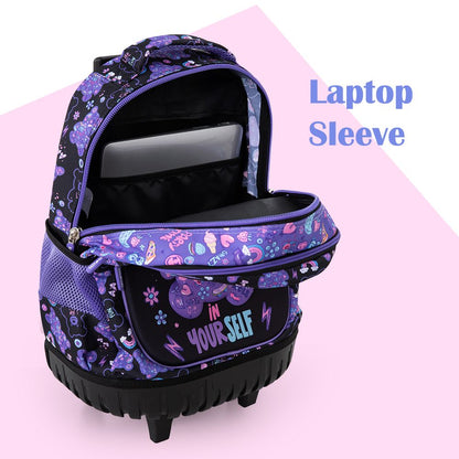 Eazy Kids - Trolley School Backpack Combo Set - Teddy Black