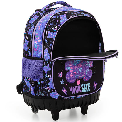Eazy Kids - Trolley School Backpack Combo Set - Teddy Black