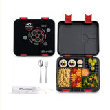 Eazy Kids - 6/4 Convertible Bento Lunch Box Set - Football Black - 1080 ml