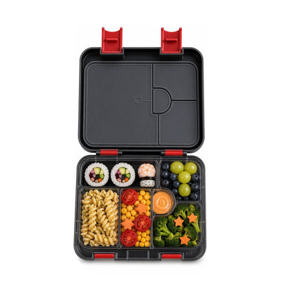 Eazy Kids - 6/4 Convertible Bento Lunch Box Set - Football Black - 1080 ml