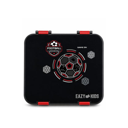 Eazy Kids - 6/4 Convertible Bento Lunch Box Set - Football Black - 1080 ml