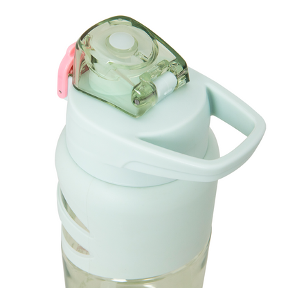 Eazy Kids - Flip Top Spout And Straw Water Bottle - Bicycle Mint - 750 ml