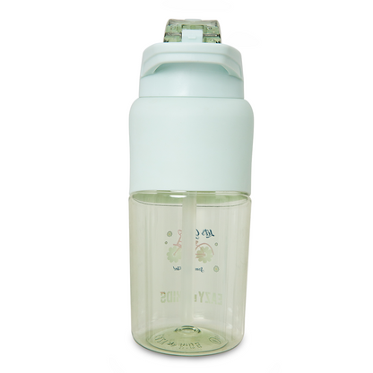 Eazy Kids - Flip Top Spout And Straw Water Bottle - Bicycle Mint - 750 ml