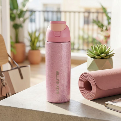 Eazy Kids - Glitter Stainless Steel Water Bottle 720 ml - Pink