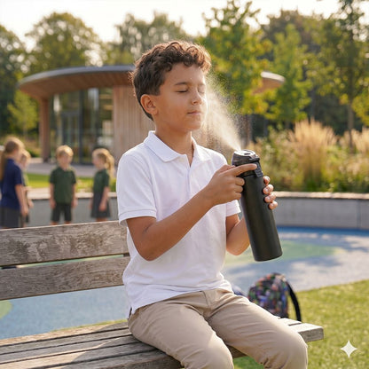 Eazy Kids - Insulated Stainless Steel Spray Water Bottle - Black - 640 ml