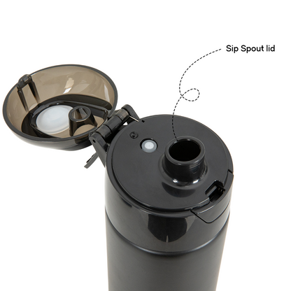 Eazy Kids - Insulated Stainless Steel Spray Water Bottle - Black - 640 ml