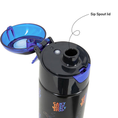 Eazy Kids - Insulated Stainless Steel Spray Water Bottle - Gamer Black - 640 ml