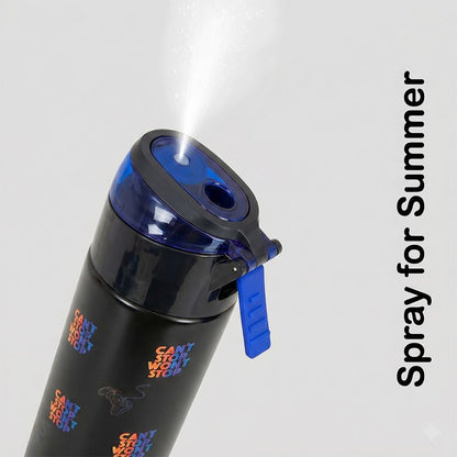 Eazy Kids - Insulated Stainless Steel Spray Water Bottle - Gamer Black - 640 ml
