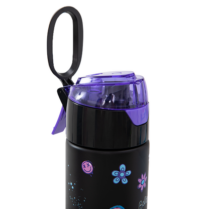 Eazy Kids - Insulated Stainless Steel Spray Water Bottle - Teddy Black - 640 ml