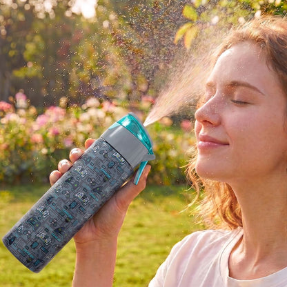 Eazy Kids - Insulated Stainless Steel Spray Water Bottle - Game On Grey - 640 ml