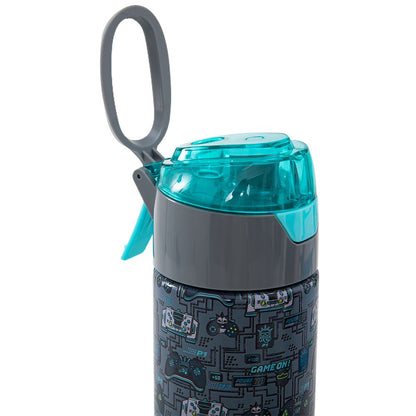 Eazy Kids - Insulated Stainless Steel Spray Water Bottle - Game On Grey - 640 ml