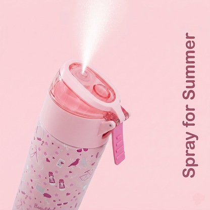 Eazy Kids - Insulated Stainless Steel Spray Water Bottle - Life Pink - 640 ml