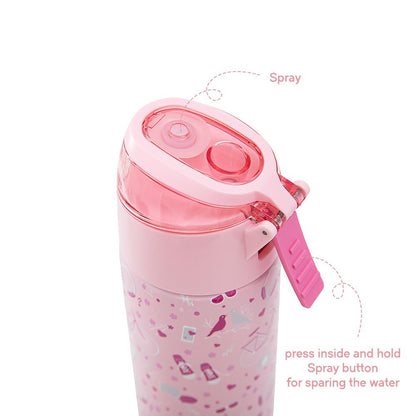 Eazy Kids - Insulated Stainless Steel Spray Water Bottle - Life Pink - 640 ml